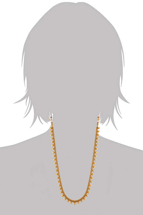 Buy Women's Alloy Long Necklace and Earring Sets in Gold - Side