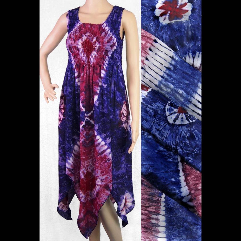 Wholesale Red, White & Blue Tie-Dye Tank Fairy Dress