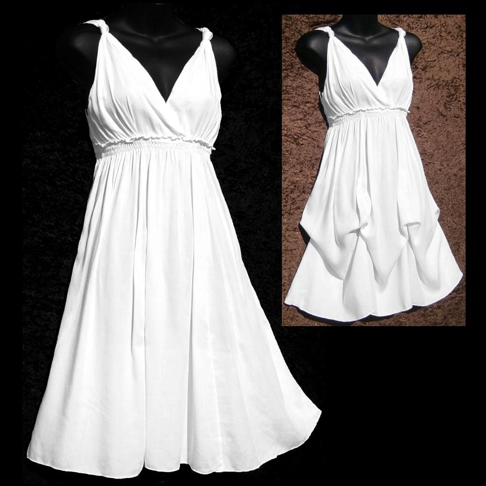 white rayon dress