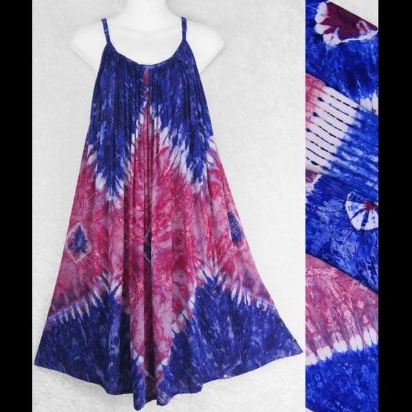 red white and blue tie dye dress