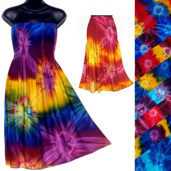 Wholesale Colorful Tie-Dye Dresses