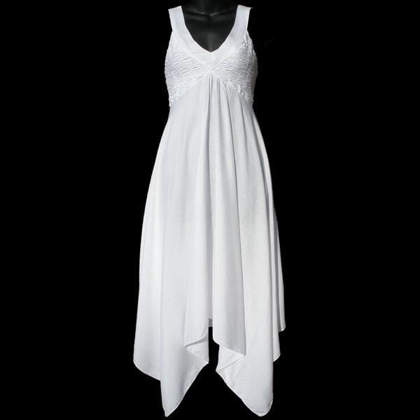 white handkerchief hem dress