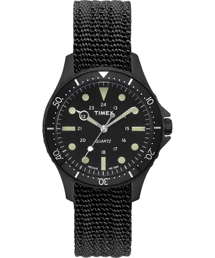 Timex Navi Harbour 38mm Fabric Strap Watch - Black – Tomorrow Store UK