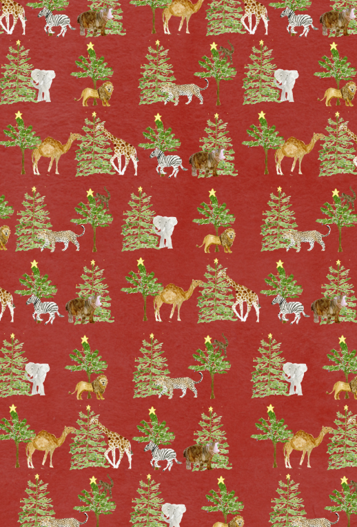 Christmas Snow Globe Pattern : Red Wrapping Paper by Tikkled Pink