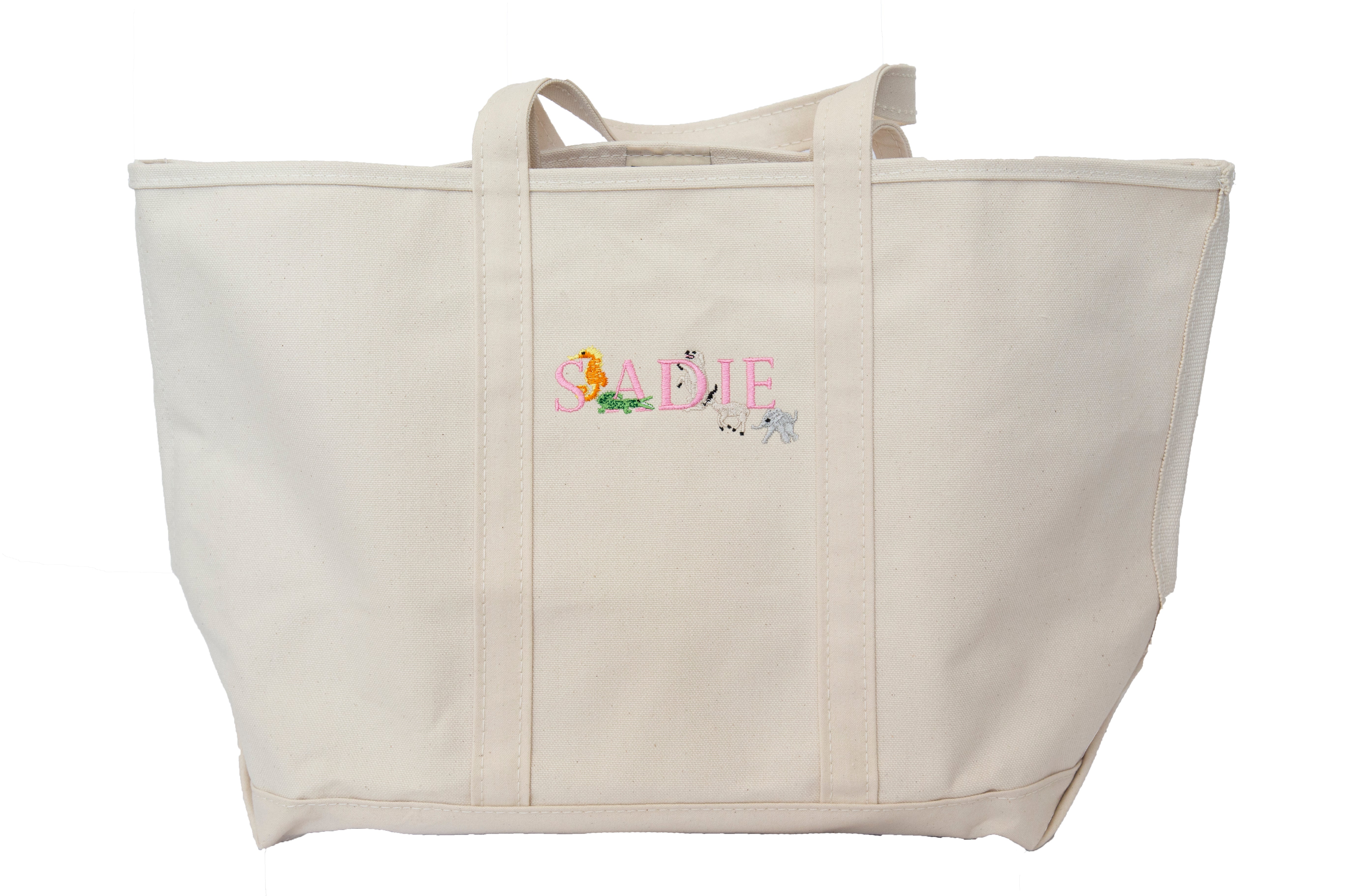 Monogrammed Boat Tote Personalized Medium Canvas Tote Bag -  Denmark