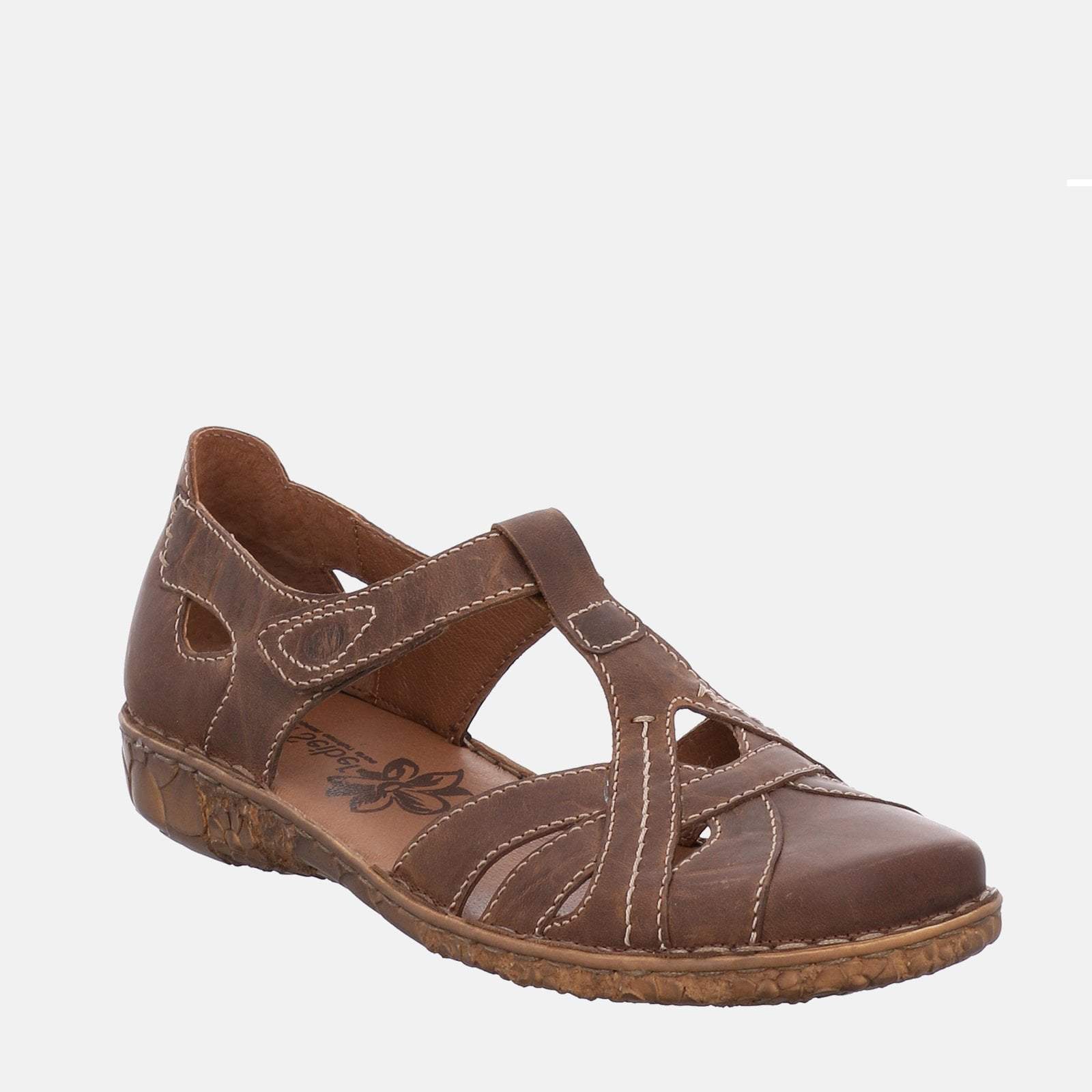 ladies tan leather sandals