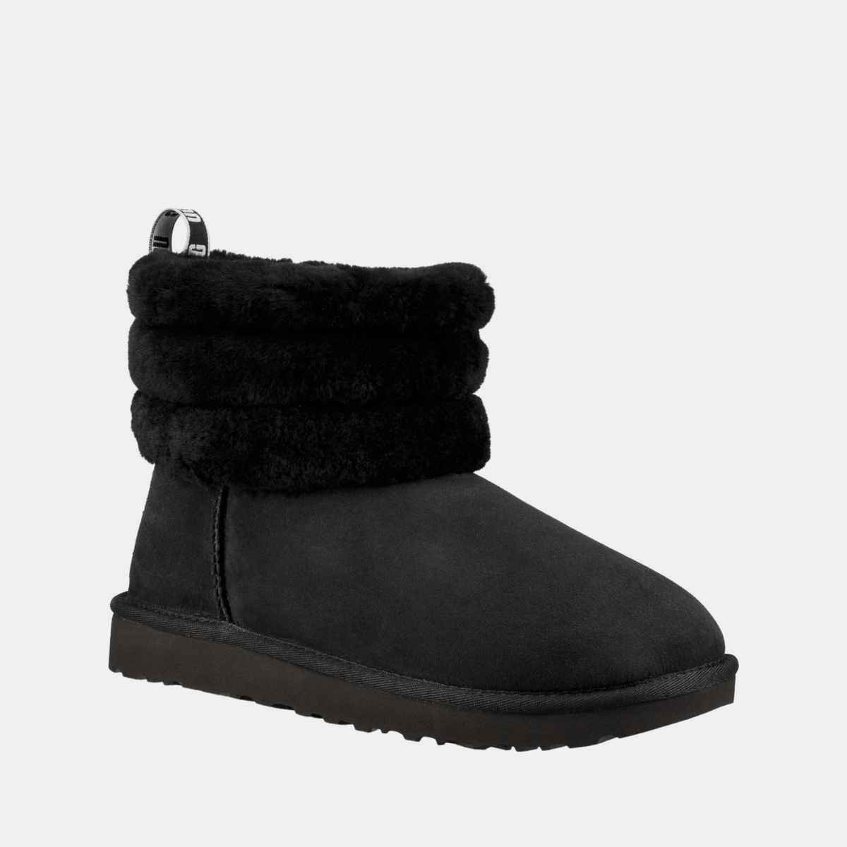 ugg fluff mini quilted black