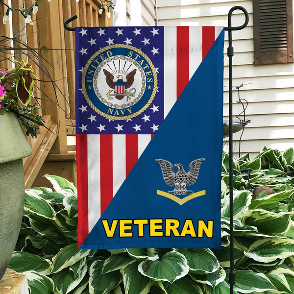US. Navy Chief Petty Officer Veteran Garden Flag - Gloritees