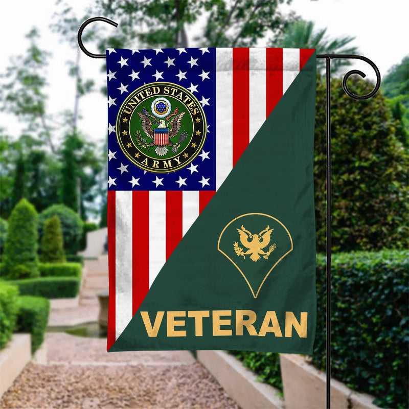 US Army Rank Army Veteran Garden Flag - Gloritees