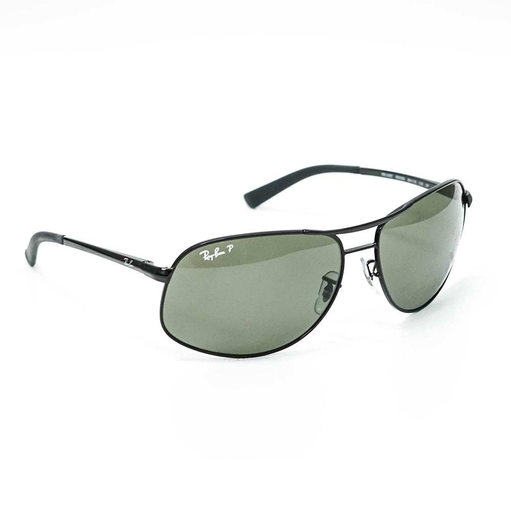 Rayban Aviator Sunglasses W Green Polarized Lens Rb3387 002 9a