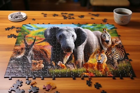 animal-printed puzzle