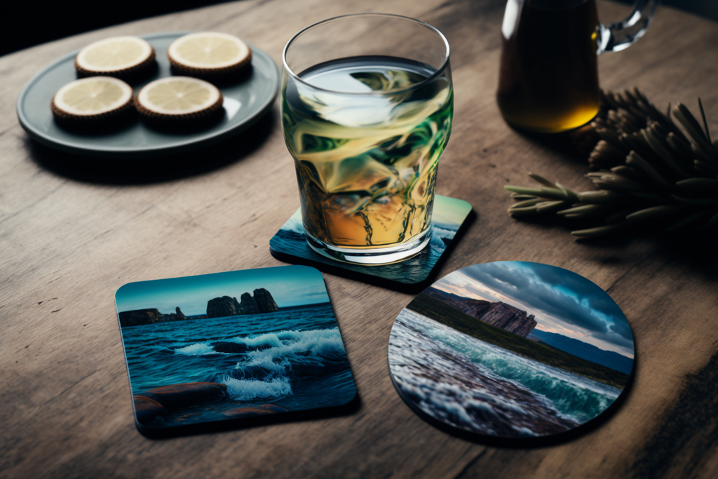 the beautiful drink coasters with photos