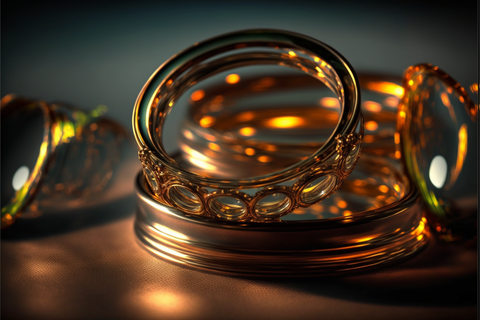 bronze rings on the table