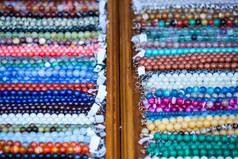 the colorful beaded necklaces