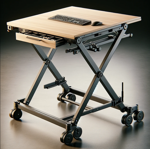 foldable desk with wheels