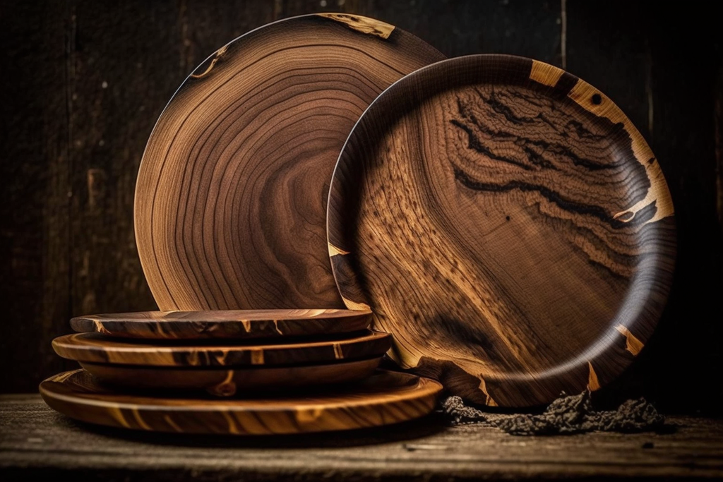 handmade wooden plates