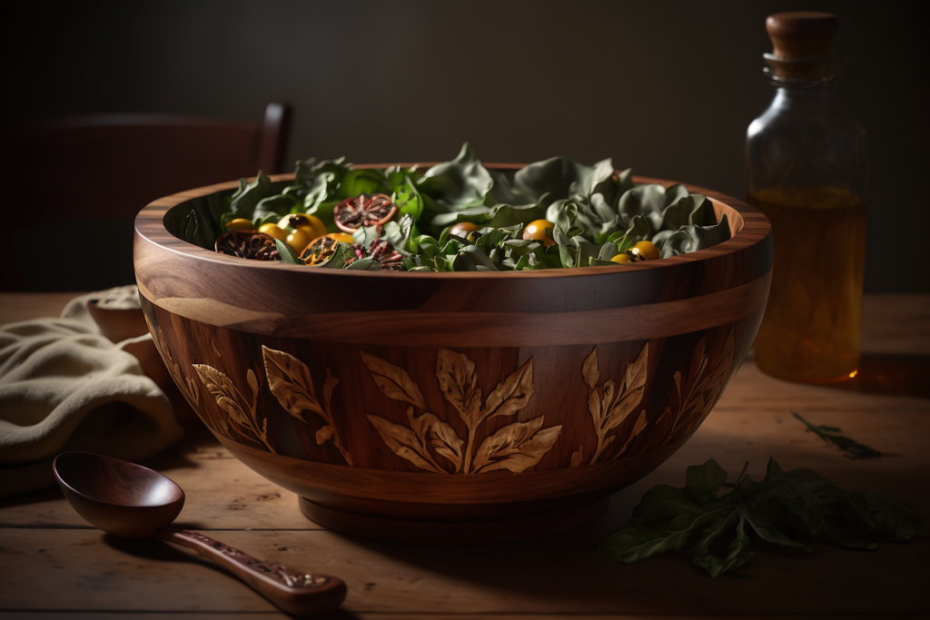 handmade wooden salad bowl