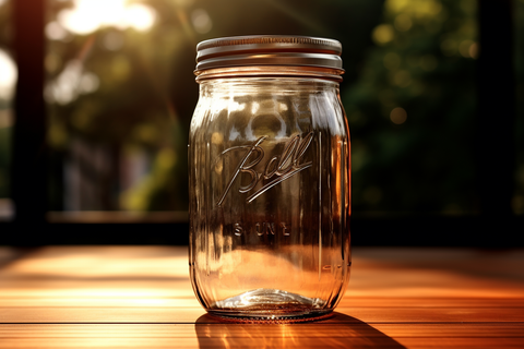 mason jar on a table