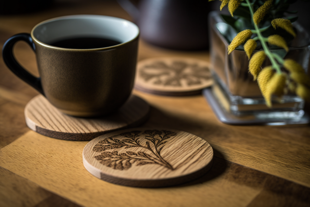 the oak wood drink coasters 