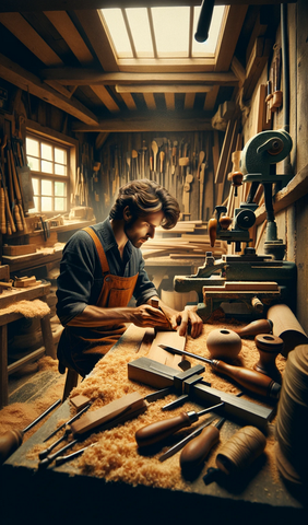 man doing woodwork