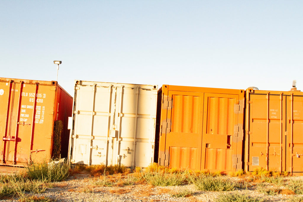 shipping containers on the ground