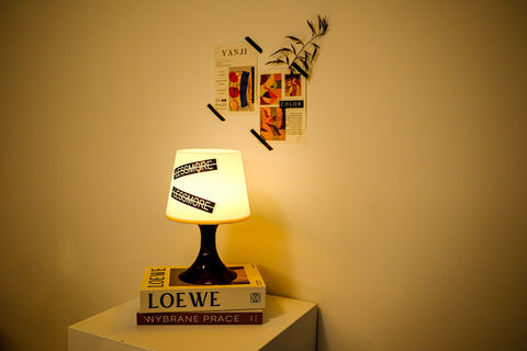 table lamp on a wooden table