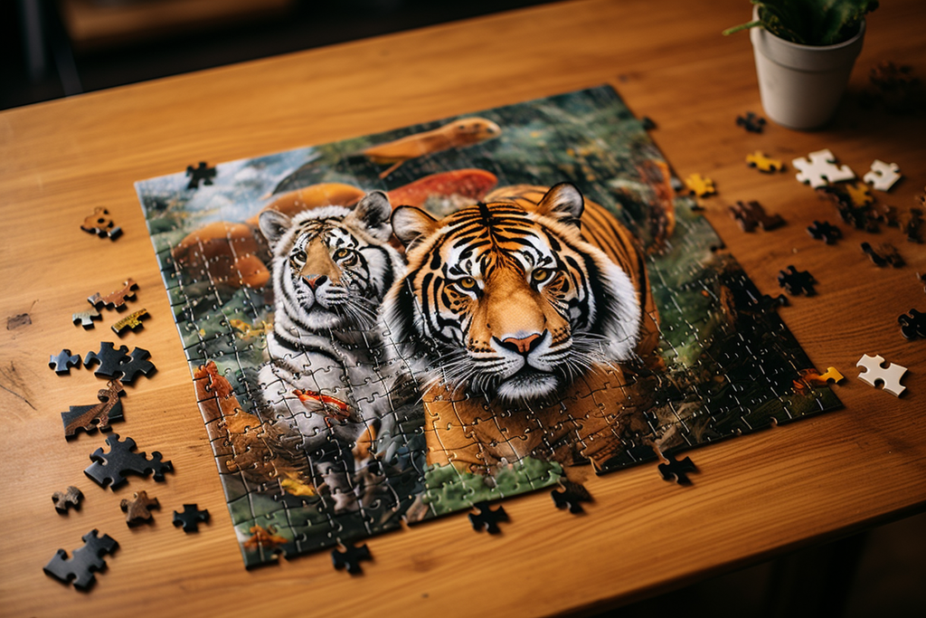 tiger-printed puzzle