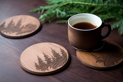 tree printed coasters 