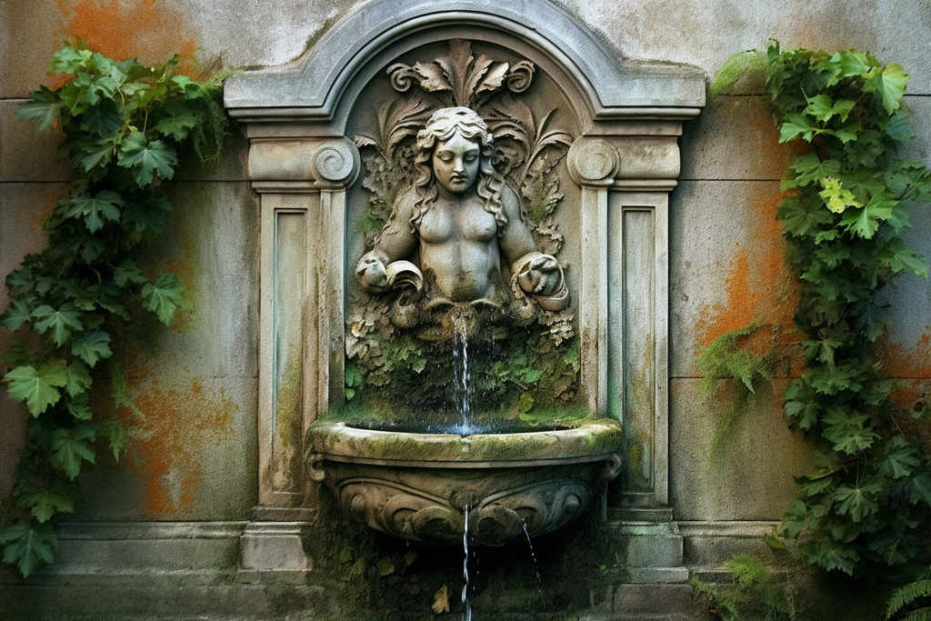 a beautiful wall fountain