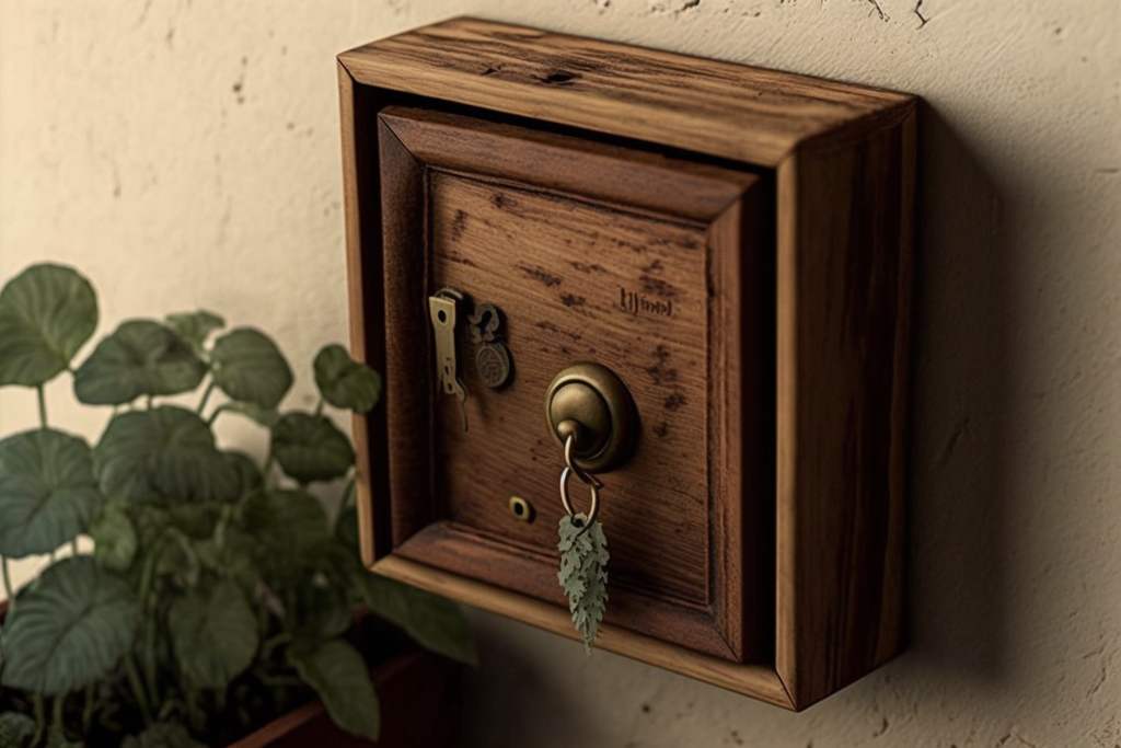 the wooden key holder box 