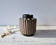 Upsala Ekeby Ceramic Mari Simmulson for Upsala Ekeby, 1965 Ringo Series, Chocolate Cookie Palette Modernist Vase