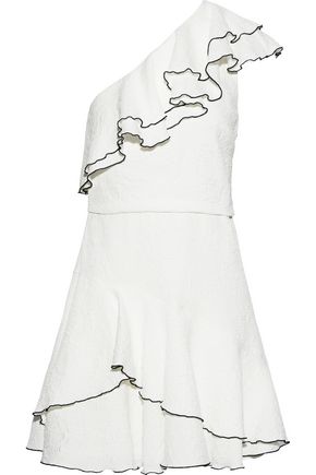 halston heritage white dress