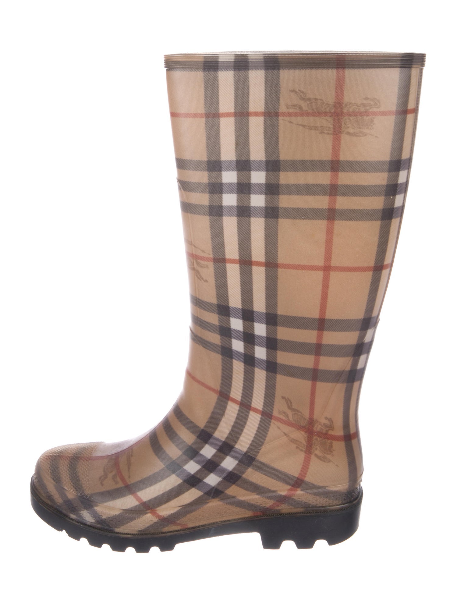 burberry check rain boots