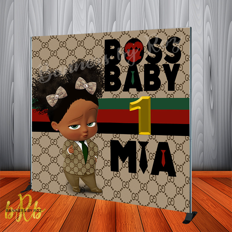 Boss Baby Gucci Birthday Backdrop Africa American Personalized Printed –  Banners by Roz