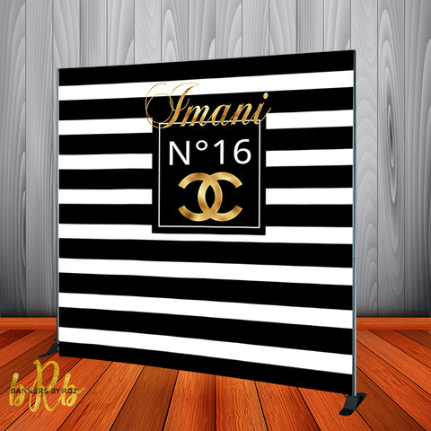 Chanel Personalize Birthday Step and Repeat backdrop banner
