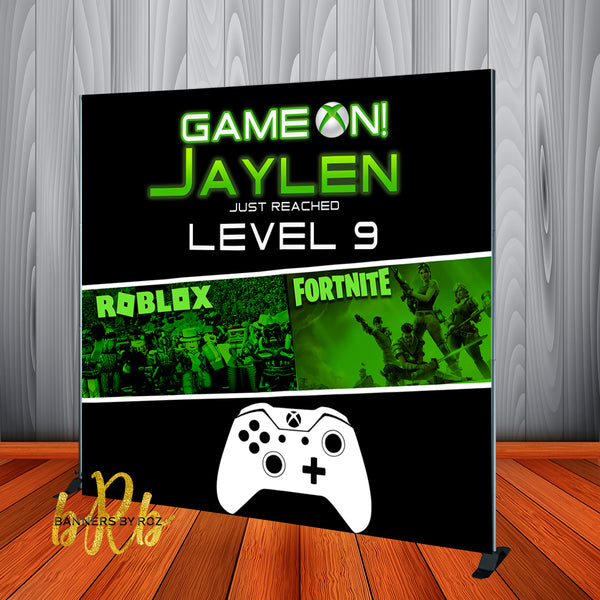 Game On Fornite Roblox Xbox Theme Birthday Backdrop Personalized D Banners By Roz - roblox login on xbox