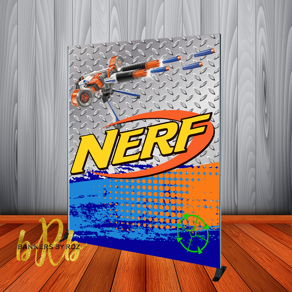 Nerf Birthday Backdrop Personalized Step & Repeat - Designed, Printed ...