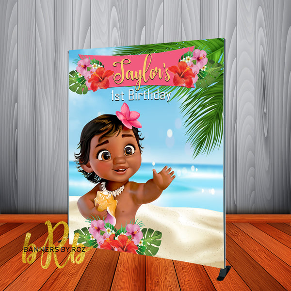 Baby Moana Birthday Backdrop Personalized Step Repeat Designed Pr Banners By Roz