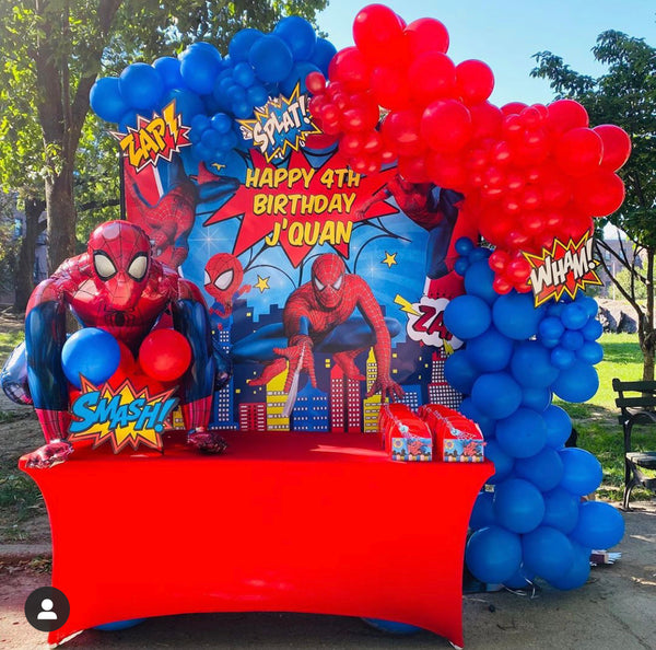 Spiderman Birthday Party Backdrop Personalized Step & Repeat - Designe –  Banners by Roz