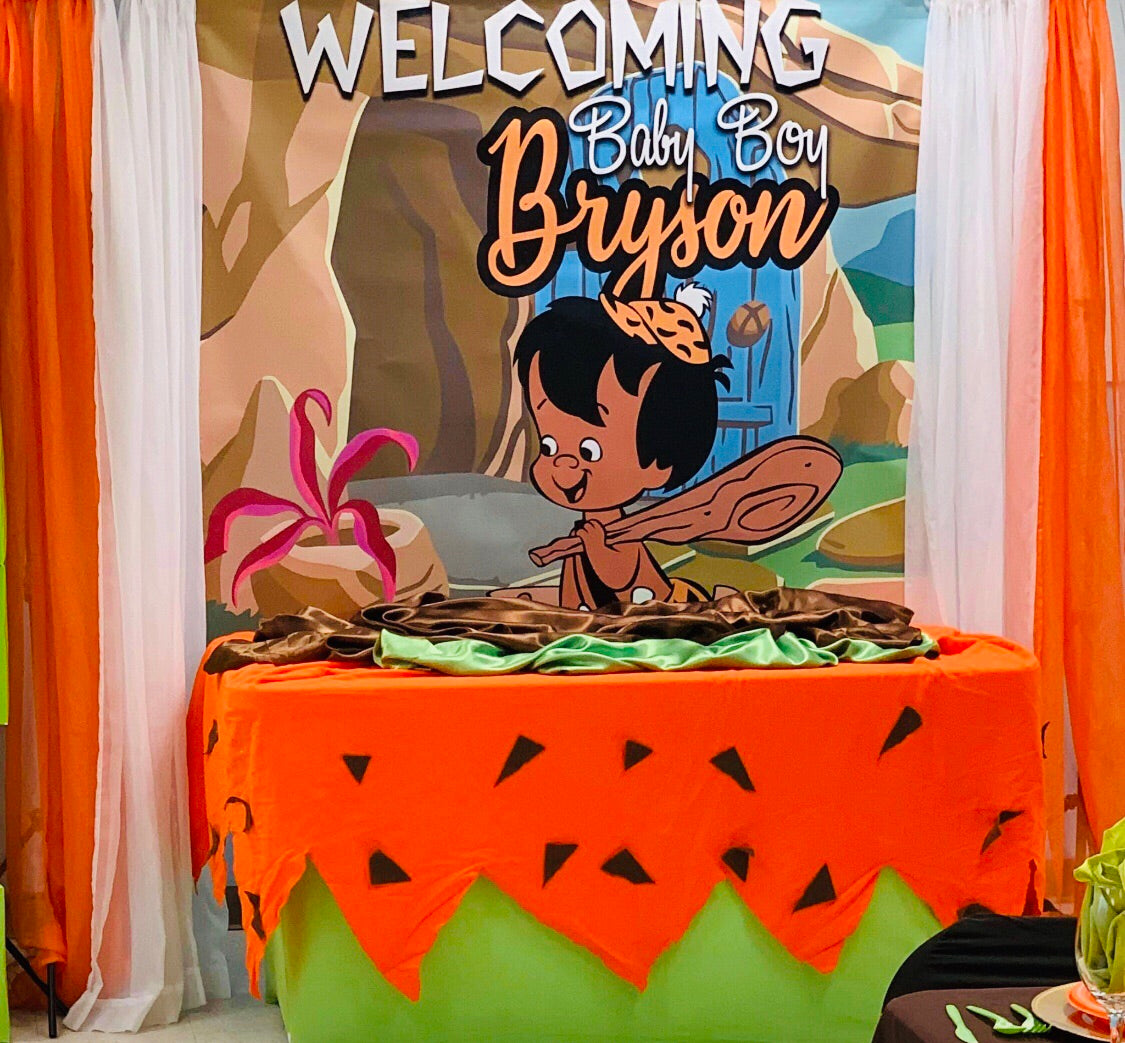 African American Bamm Bamm Flintstones Party Backdrop Personalized Pri Banners By Roz 6218