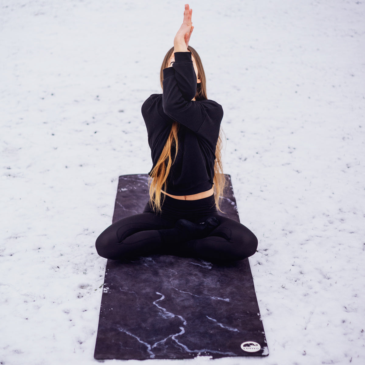 All-In-One Yoga Mat Black Marble - LUVIYO AG