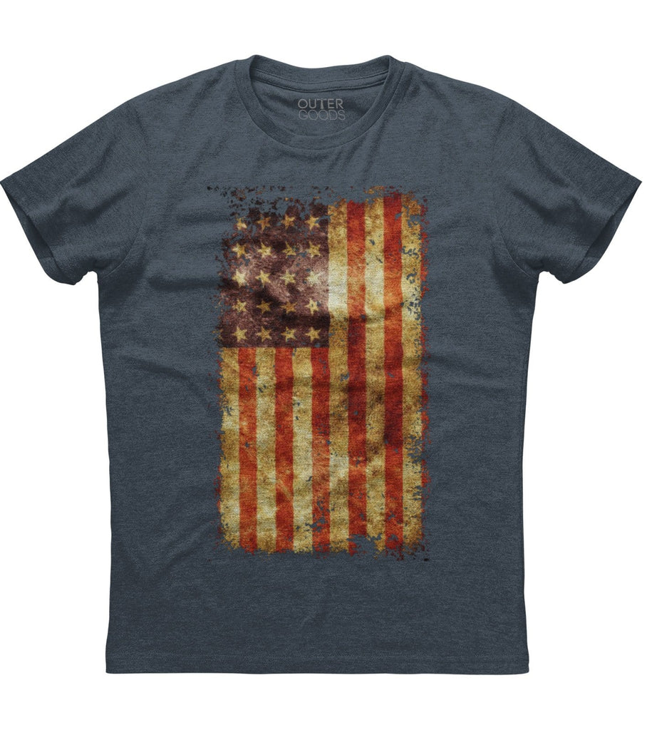 Rustic American Flag T-Shirt (O) | Outergoods