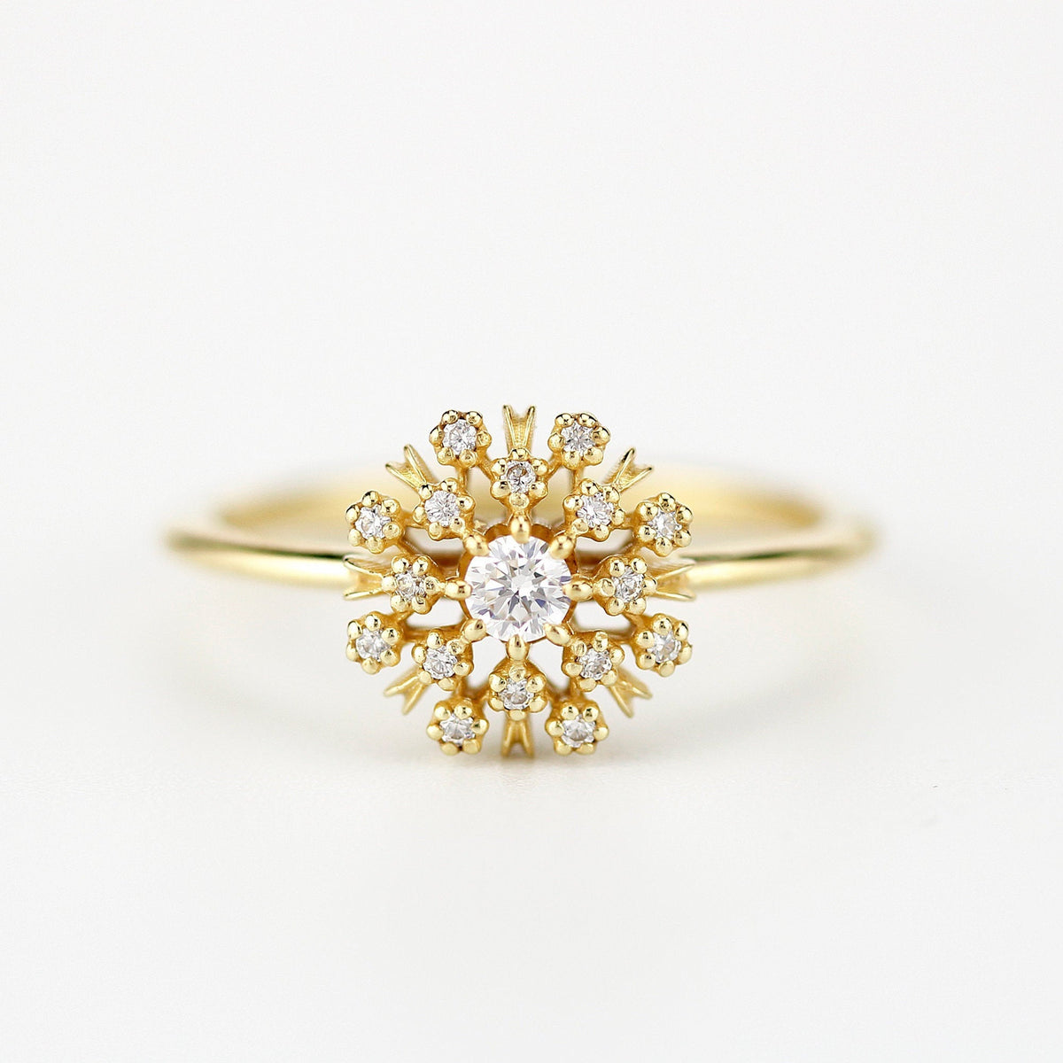 Floating diamonds engagement ring | halo engagement ring round vintage ...