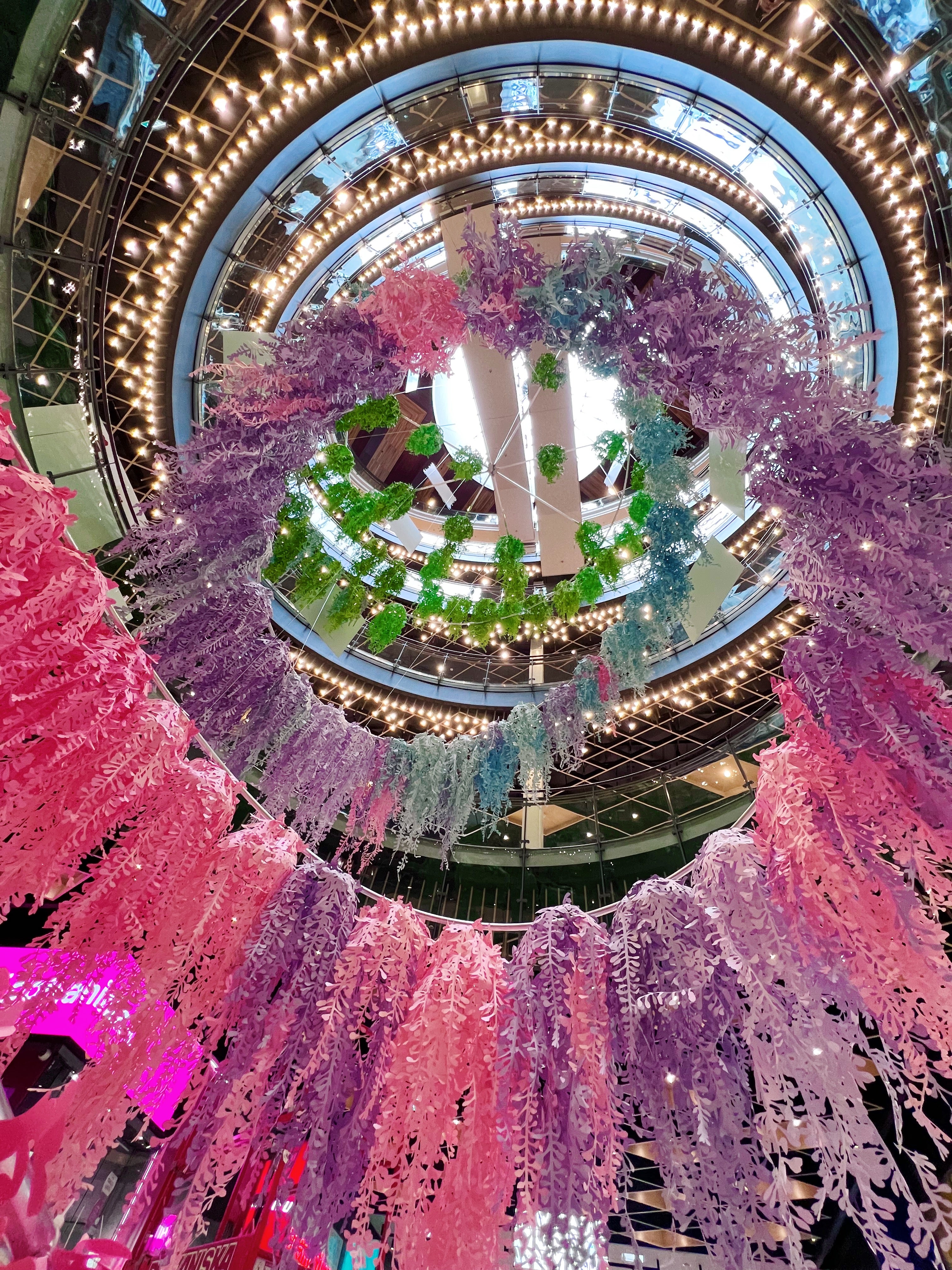 Enchanting Spiral of Colors: Kammpi Shopping Center's 50-meter Hanging Art Installation