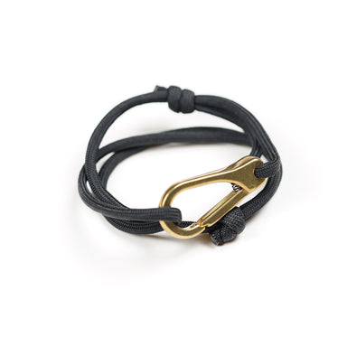 Necklush Paracord Bracelet / Black / Stainless Steel Nautical Shackle