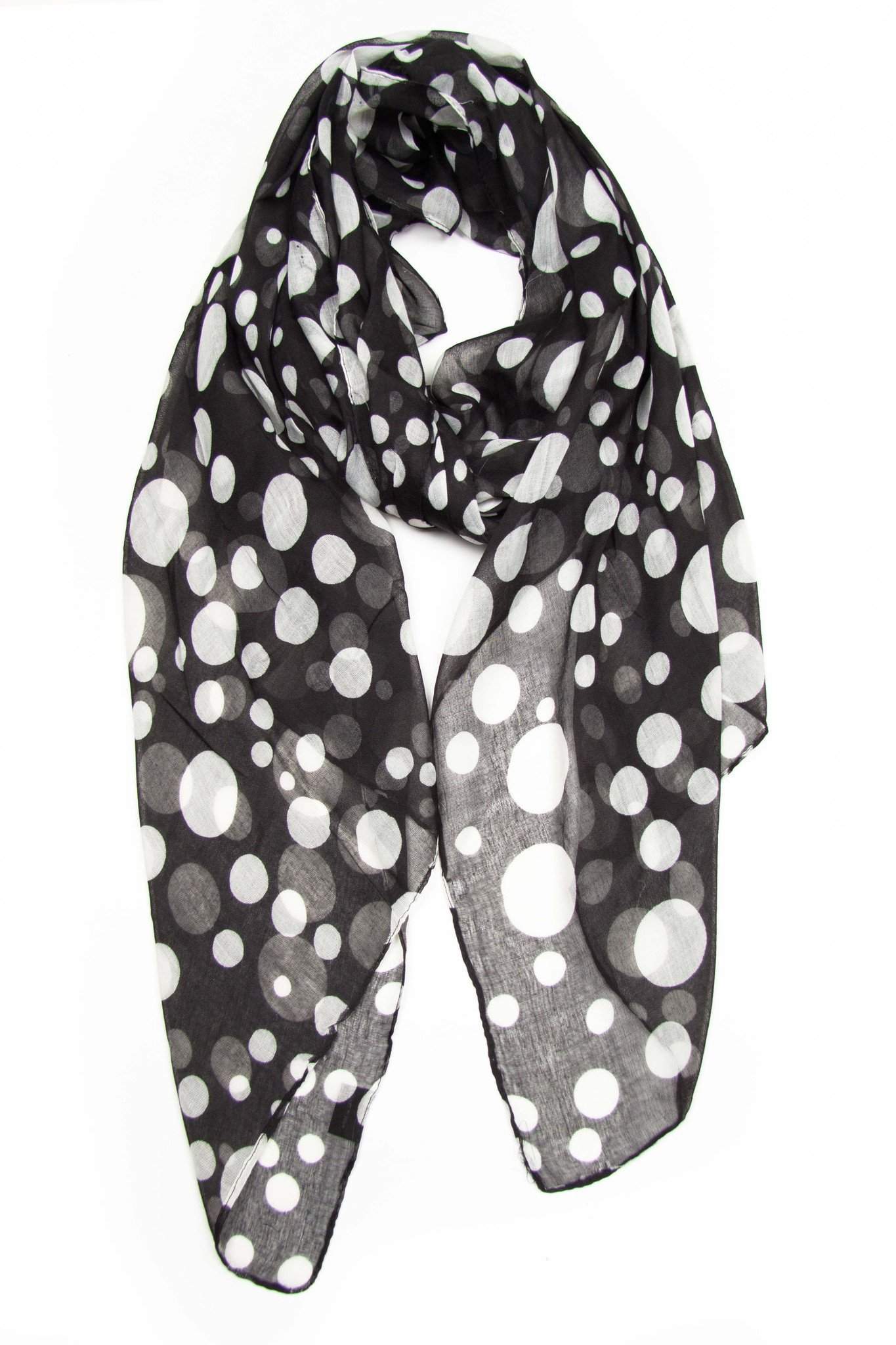 Scarf / Black & White Polka Dot / Unisex — Necklush