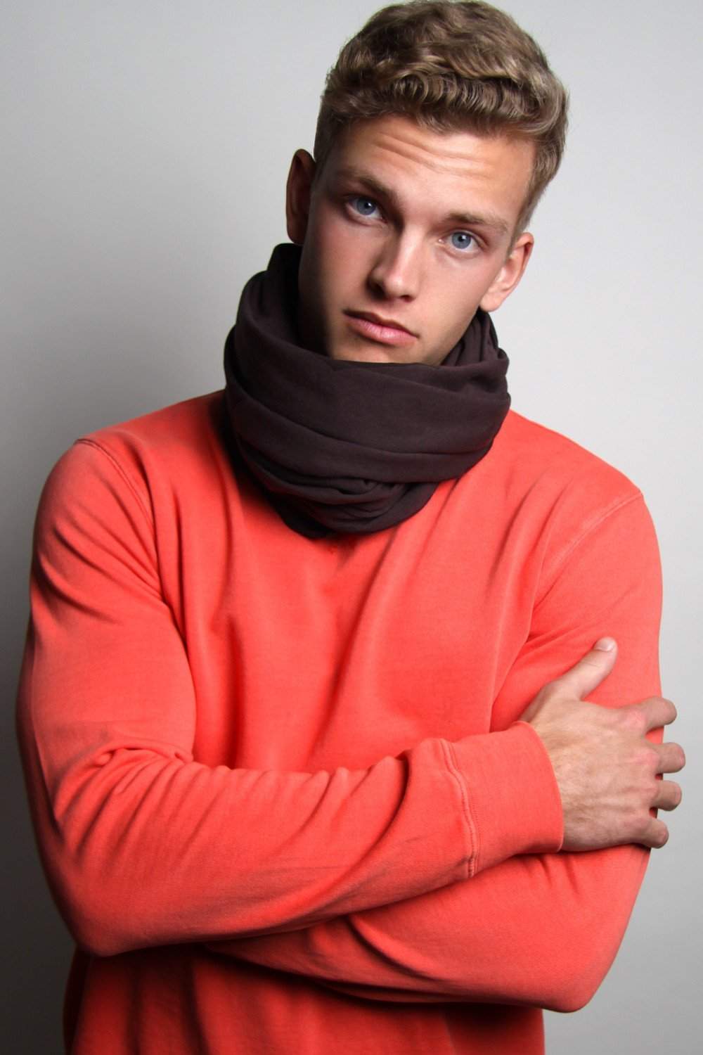 Circle Scarf | Brown | Cotton Jersey | Handmade | Mens Womens Unisex ...