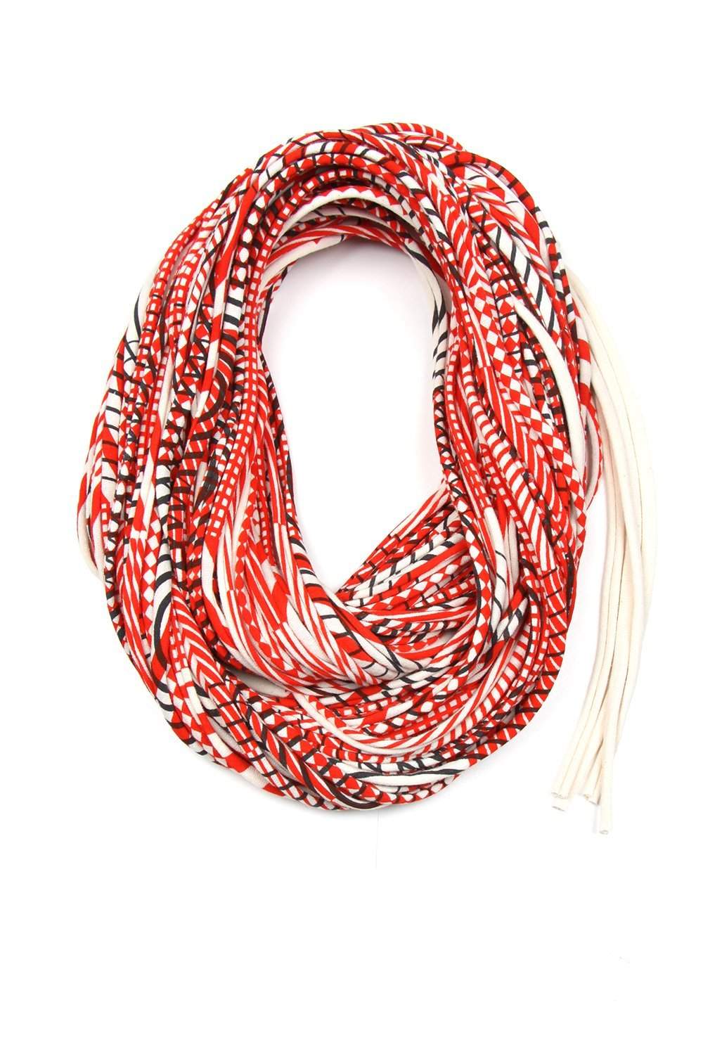 red and cream scarf