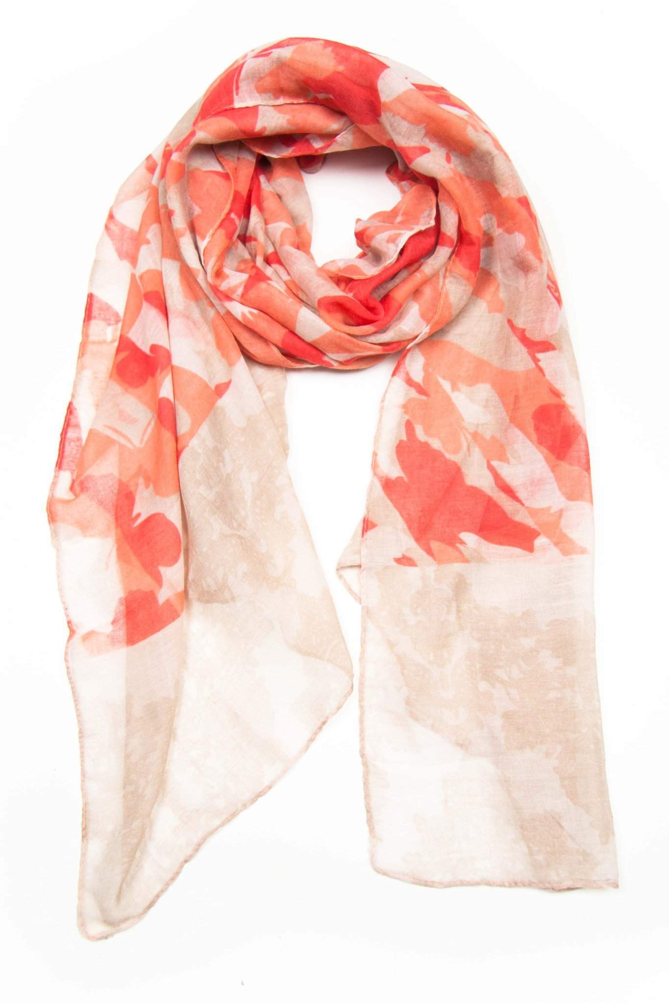 red and cream scarf