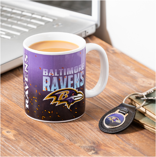 Baltimore Ravens Coffee Mug 14oz Sculpted Relief